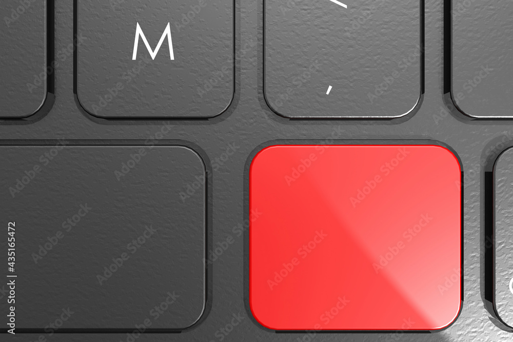 Poster red blank button on keyboard
