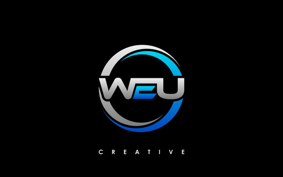 WEU Letter Initial Logo Design Template Vector Illustration