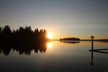 Low Sun On Astotin, Elk Island National Park, Alberta