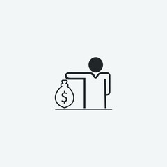 Saving money vector icon 