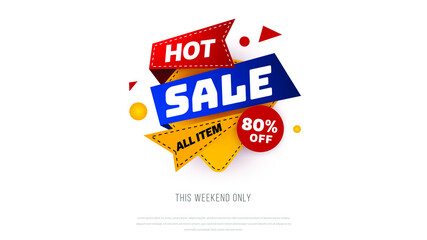 Sale banner template design with geometric background , Big sale special offer up to 80% off. Super Sale, end of season special offer banner. vector illustration.