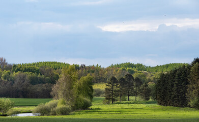 Landscapes and nature in Svanninge hills on south of Funen in Denmark.