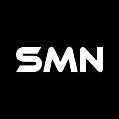 SMN letter logo design with black background in illustrator, vector logo modern alphabet font overlap style. calligraphy designs for logo, Poster, Invitation, ... See More