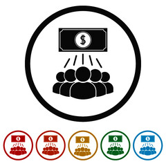 Profit shareholders ring icon color set