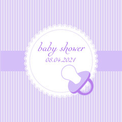 Baby shower party greeting postcard invitation with a text space - vector illustration