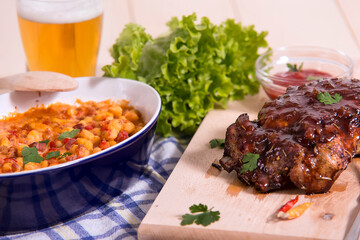 Roasted ribs with bean
