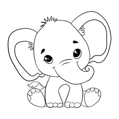 Colouring for children Elephant 
