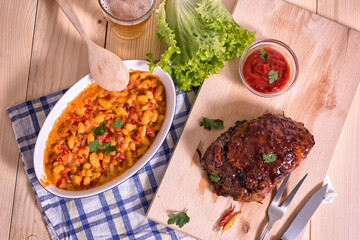 Roasted ribs with bean