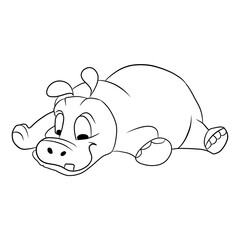 Coloring for children hippo animals 