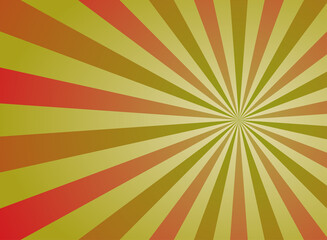 Sunlight summer wide background. Red and green color burst background.
