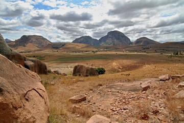 Fototapeta na wymiar View of Ihorombe plateau. Madagascar. Africa.
