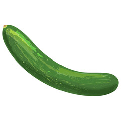 水彩風きゅうりのベクターイラスト