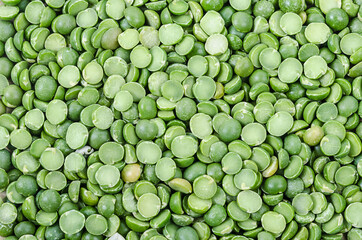Green split peas background.