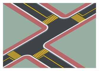 T-junction/road crossing simple illustration
