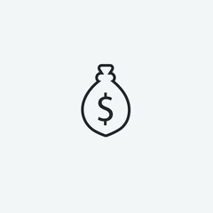 Dollar bag vector icon