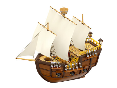 ship wooden ancient cartoon