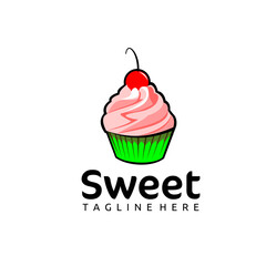 Sweet Ice Cream With Cerry