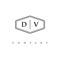 initial DV logo design vector