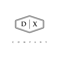 initial DX logo design vector
