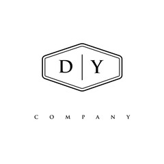 initial DY logo design vector
