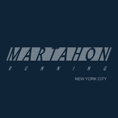 Marathon Running typography print for t-shirt design