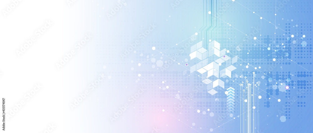 Poster Technology data background, idea of global business solution