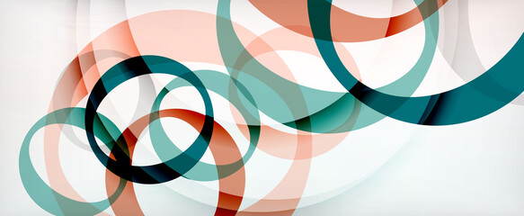 Obraz premium Ring geometric shapes, o letter repetition wallpaper. Abstract background for business or technology presentations, internet posters or web brochure covers