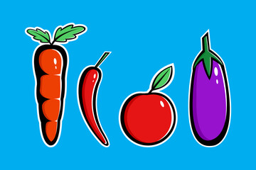 healthy and fresh fruits vector illustration
