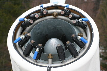 vintage aircraft reactor rotor closeup view of it