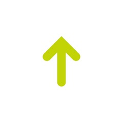 olive green rounded arrow up icon. Isolated on white. Upload icon.