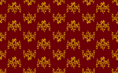 Golden yellow pattern on red background Contemporary Abstract Stilmod Pattern Design For fabric patterns and more