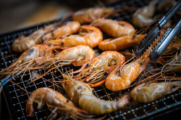 grilled shrimp on a grill