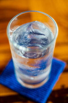 glass of water with ice