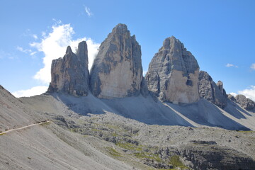 View of the north faces of the Tre Cime, Italy