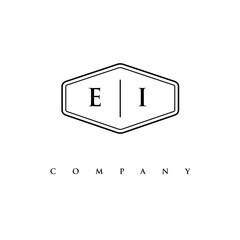 initial EI logo design vector
