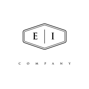 initial EI logo design vector