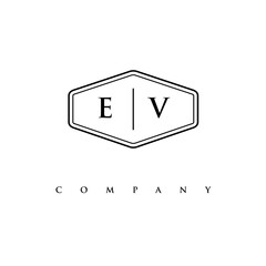 initial EV logo design vector