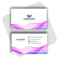 Fototapeta premium blue modern business card design with wavy shape
