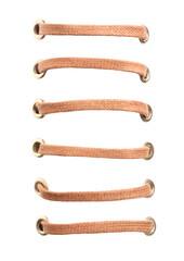 Beige shoe laces isolated on white