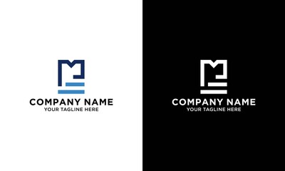 Initial letter letter m and ladder logo illustration.