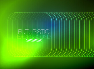 Neon color square shape lines abstract background. Shiny magic energy and motion concept, vector abstract wallpaper background