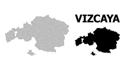 Polygonal mesh map of Vizcaya Province in high resolution. Mesh lines, triangles and points form map of Vizcaya Province.