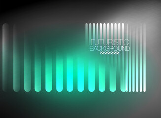 Bright neon color techno abstract background, shiny glowing neon lines in the dark background