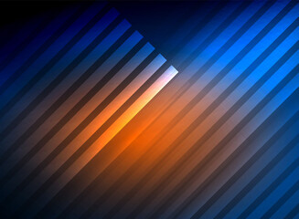 Bright neon color techno abstract background, shiny glowing neon lines in the dark background