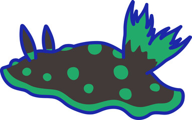 白い背景のトサカリュウグウウミウシのイラスト