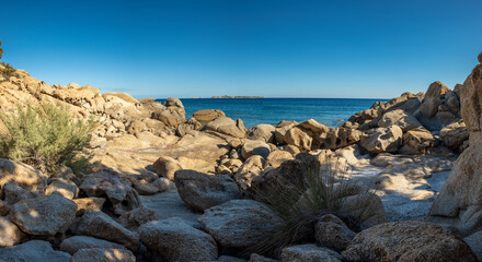 Cala Pira, Sardinia, in a summer day