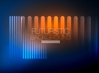 Bright neon color techno abstract background, shiny glowing neon lines in the dark background