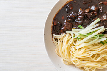 Jajangmyeon or JJajangmyeon is Korean Noodle with Black Sauce