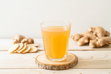 fresh and hot ginger juice glass