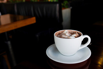 cup of coffee on the table in cafe